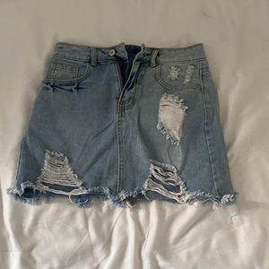 Blue jean skirt from Shein.